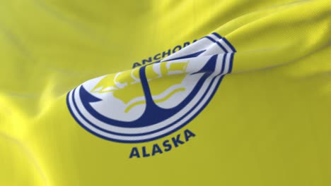 bandera de la ciudad de anchorage, alaska, estados unidos de américa - bucle