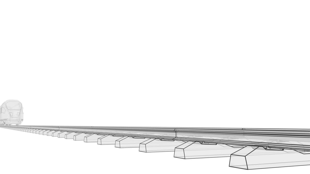 미래의 투명한 고속 열차: 윤 또는 와이어 프레임 스타일