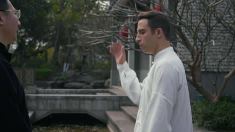 martial arts training session in an outdoor setting