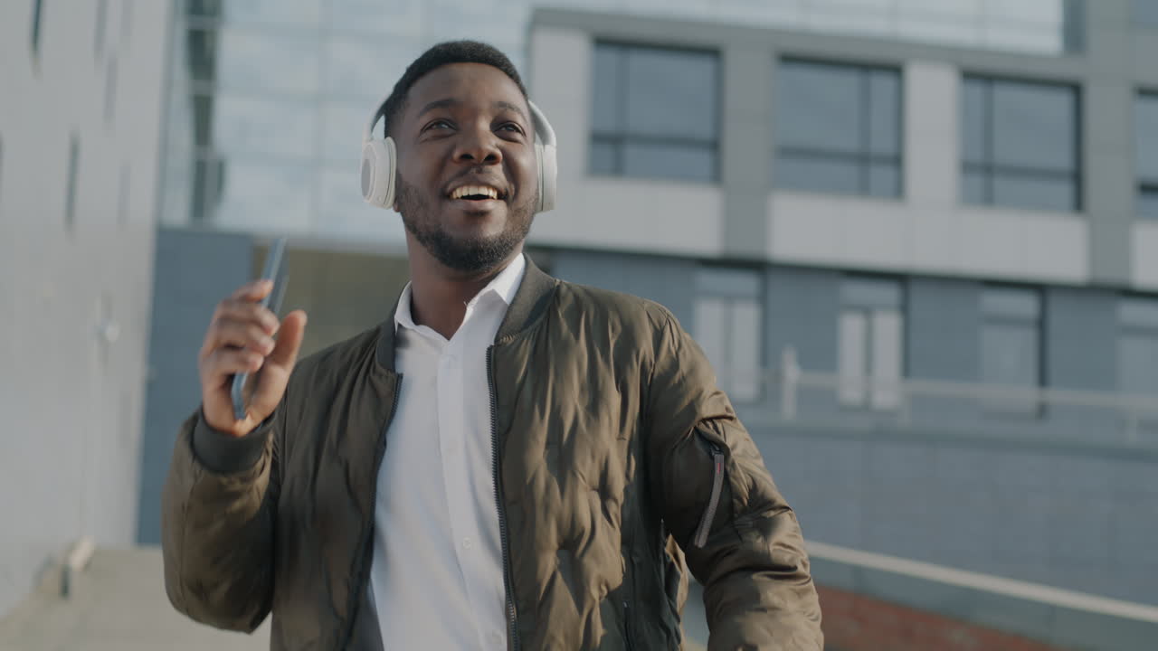 Happy Man Dancing in the City