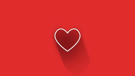 diseño de icono de sombra larga aislado en fondo rojo. contorno de icono web. gráficos en movimiento.