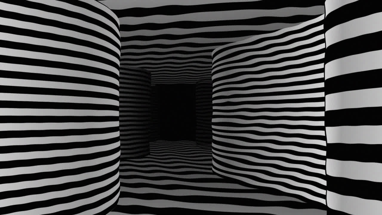 Abstract Black and White Tunnel Illusion