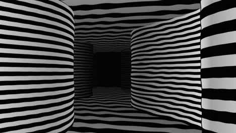 abstract black and white tunnel illusion