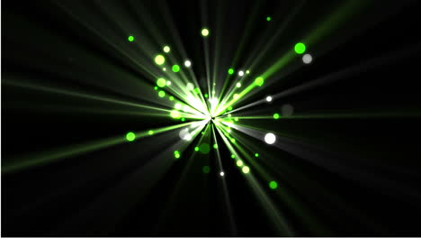 animatiion of glowing green spots of light in seamless pattern against black background