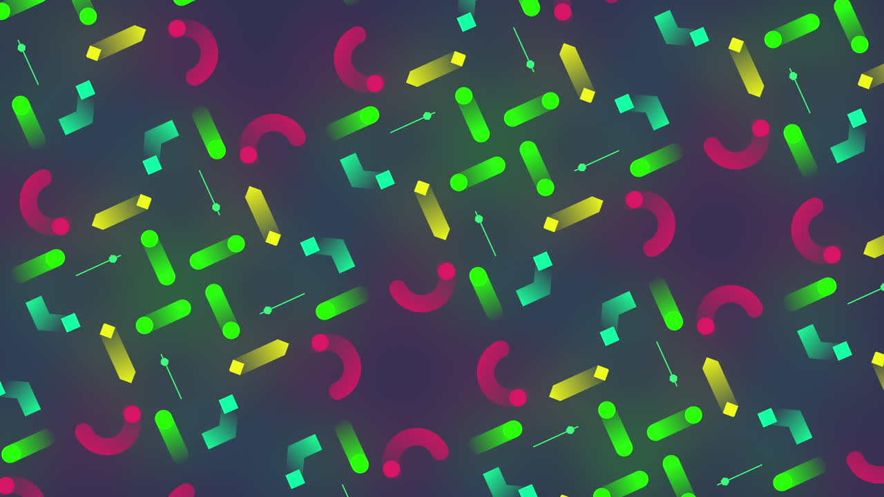 Vibrant Neon Geometric Shapes Animated Background Loop