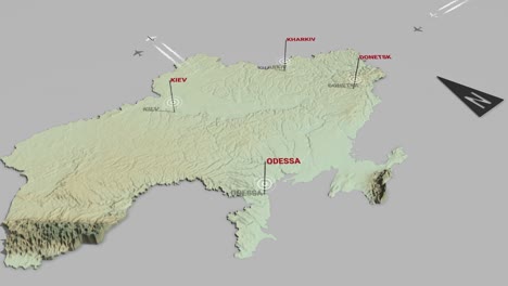mapa del terreno en 3d de ucrania