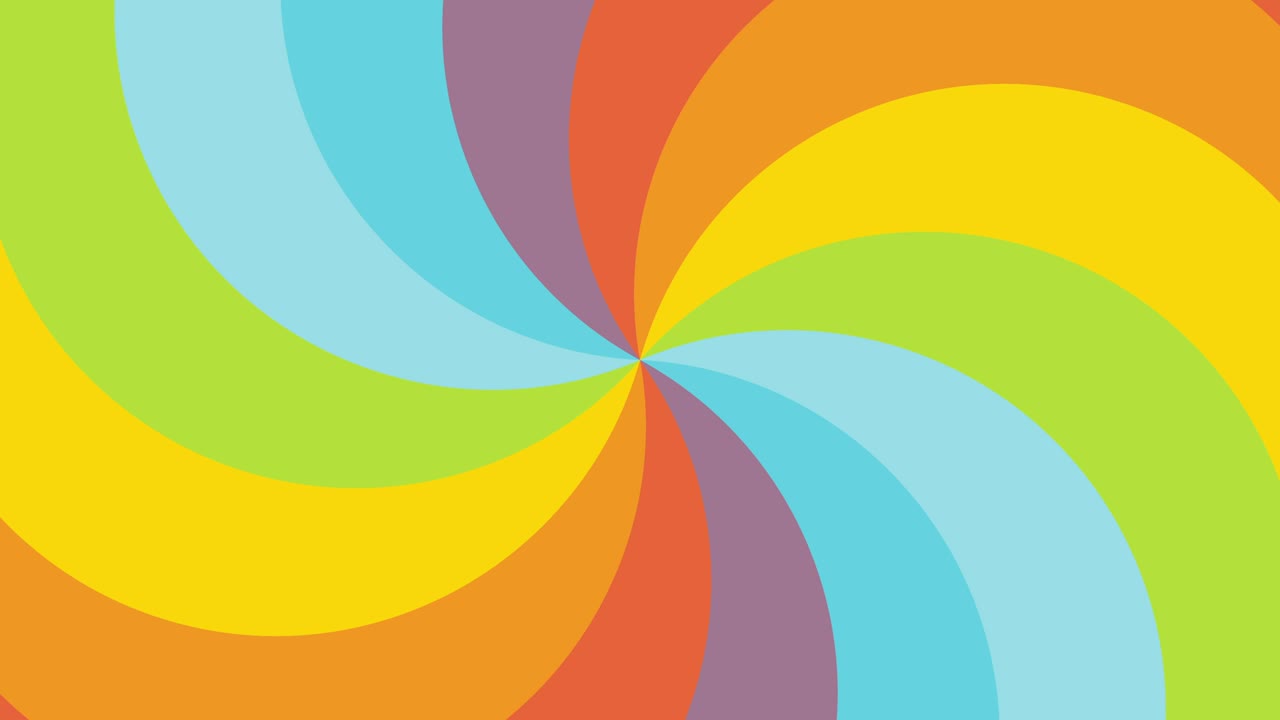 abstracto arco iris retro niños suaves coloridos ilusión hipnótica círculo forma espiral bucle sin costuras remolino rotación animación diseño de movimiento imágenes niños fondo nueva calidad universal