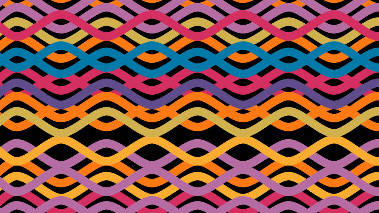 검은색 배경 위에 다채로운 십자선을 가로지르는 빛의 흔적의 디지털 애니메이션