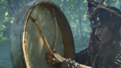 closeup through trees of shaman
