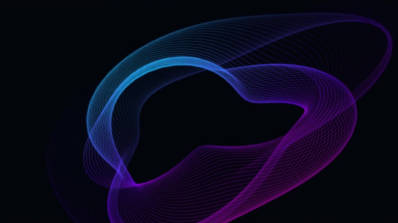 Abstract Motion Graphics with Glowing Blue and Purple Wave Lines