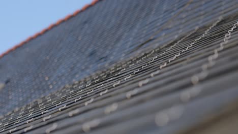 closeup of slate roof, details of roofing