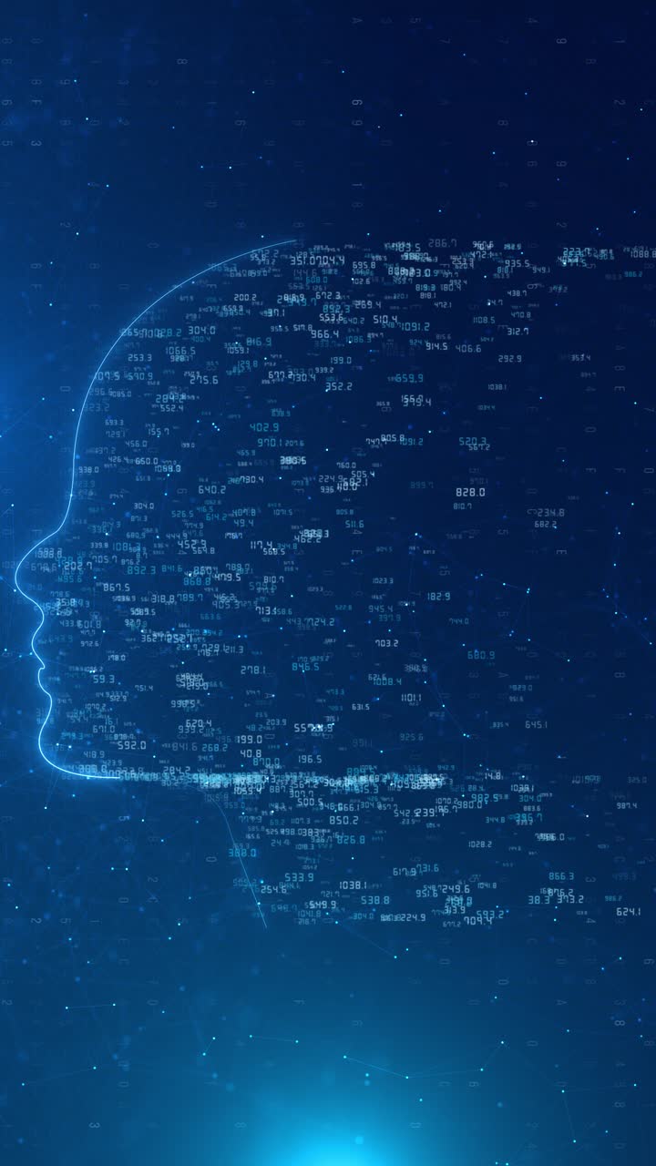 Abstract movement of artificial intelligence technology background with empty space blockchain data