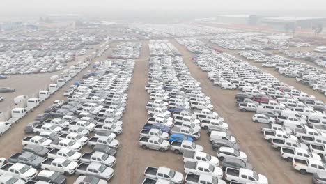 Aerial View of a Massive Car Parking Lot