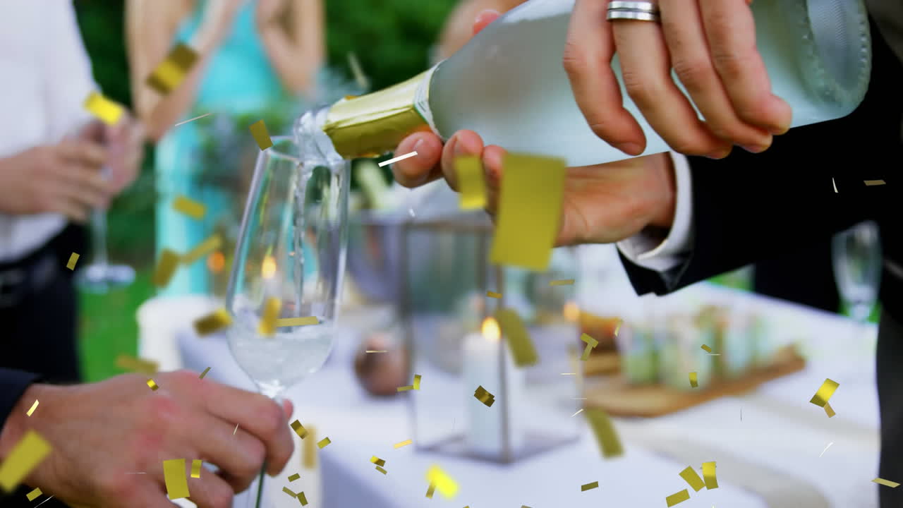 celebrando con champagne