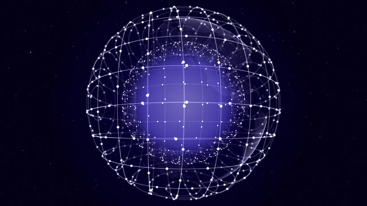 esferas vacías, concepto de red de conexión, bucle