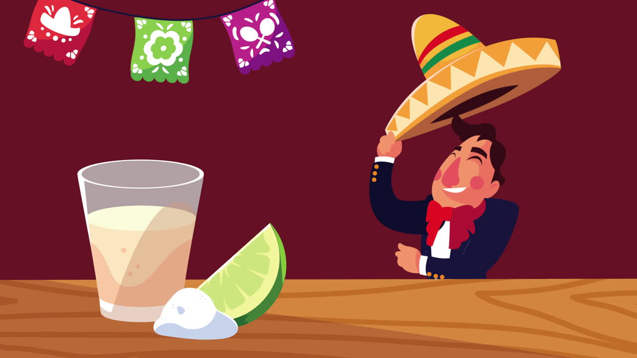 mariachi messicano che canta con la tequila