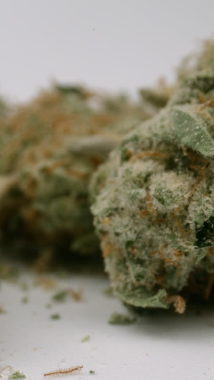 close up of cannabis buds in vertical