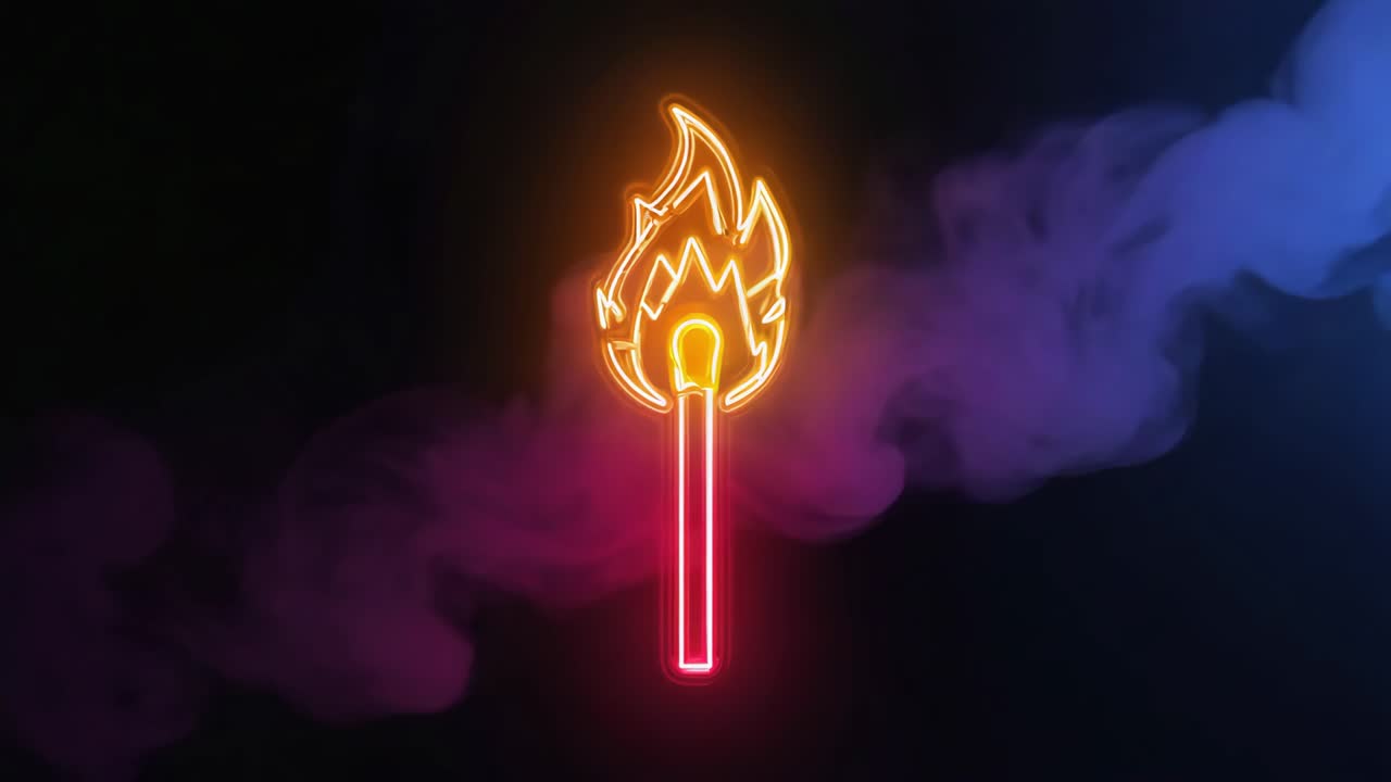 Neon Match With Fire