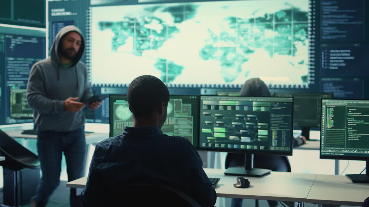 Cyber security team conducting cyber surveillance and threat detection