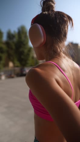 woman in workout attire