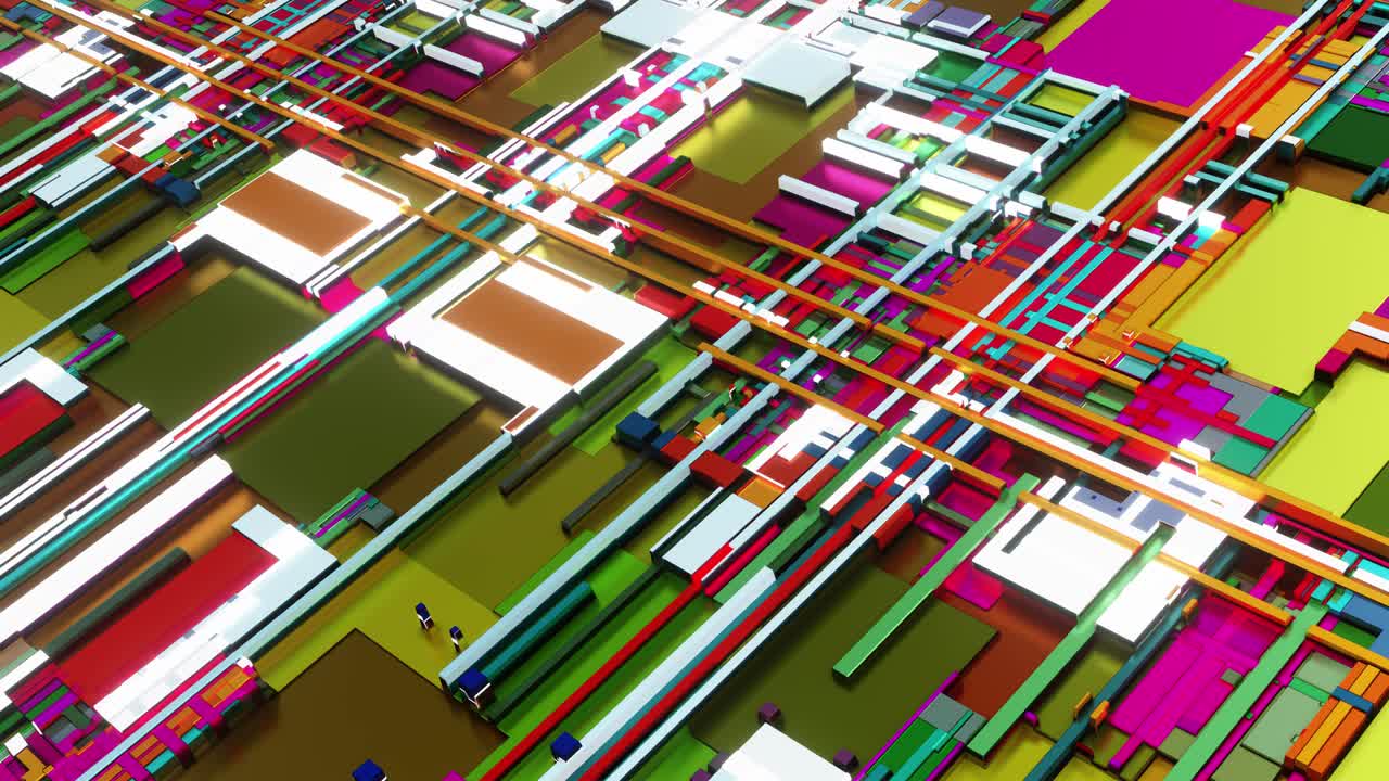 animación de bucle de mover un fondo de ciencia ficción abstracto en forma de tablas de computadora