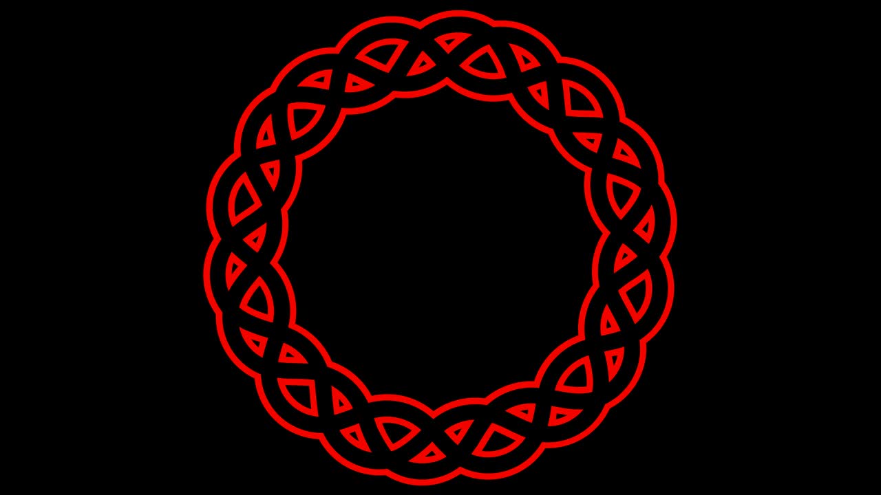 diseño gráfico que gira en el centro y aumenta el tamaño, para cubrir todo el fondo y desaparecer.