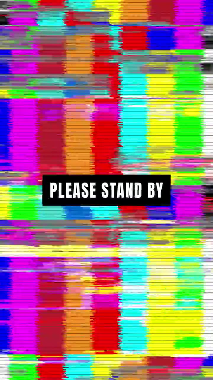 Television Test Pattern With Glitch Effect and Please Stand By Text