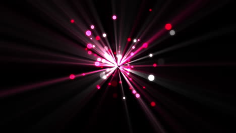 puntos rosados moviéndose y viniendo de una estrella brillante