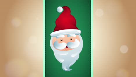 happy merry christmas animation with santa claus head