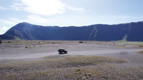 aerial follow of 4wd, cinematic, indonesia