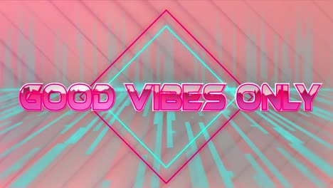 animation of moving shapes over good vibes only text