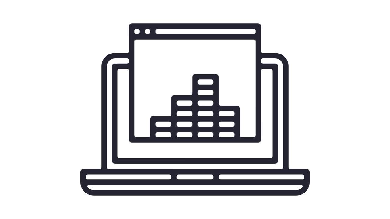 opciones comerciales en línea animación de icono de línea con alfa