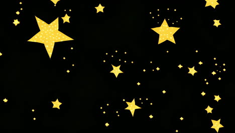 yellow stars and dots animation over black background