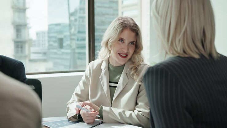 Business Meeting in Modern Office