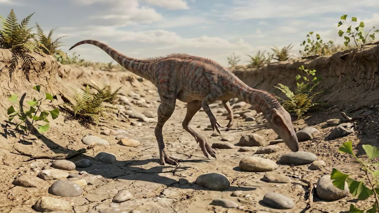 Il dinosauro nel suo habitat naturale