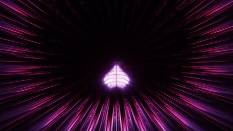 vj loop - 3d shining heart rolling along a glowing, circular purple and pink tunnel