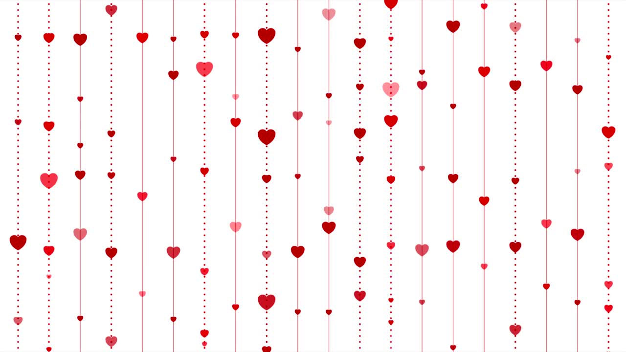 Red hearts abstract St Valentines Day video animation