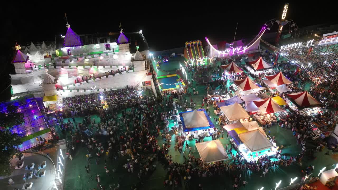 Aerial view of Dussehra Mela in Ludhiana, Punjab, India