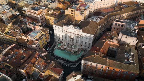 Toma-De-Establecimiento-Sobre-La-Fontana-De-Trevi---Roma,-Italia