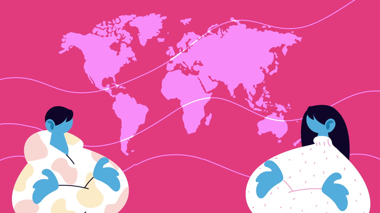 지구 행성의 젊은 커플 모델