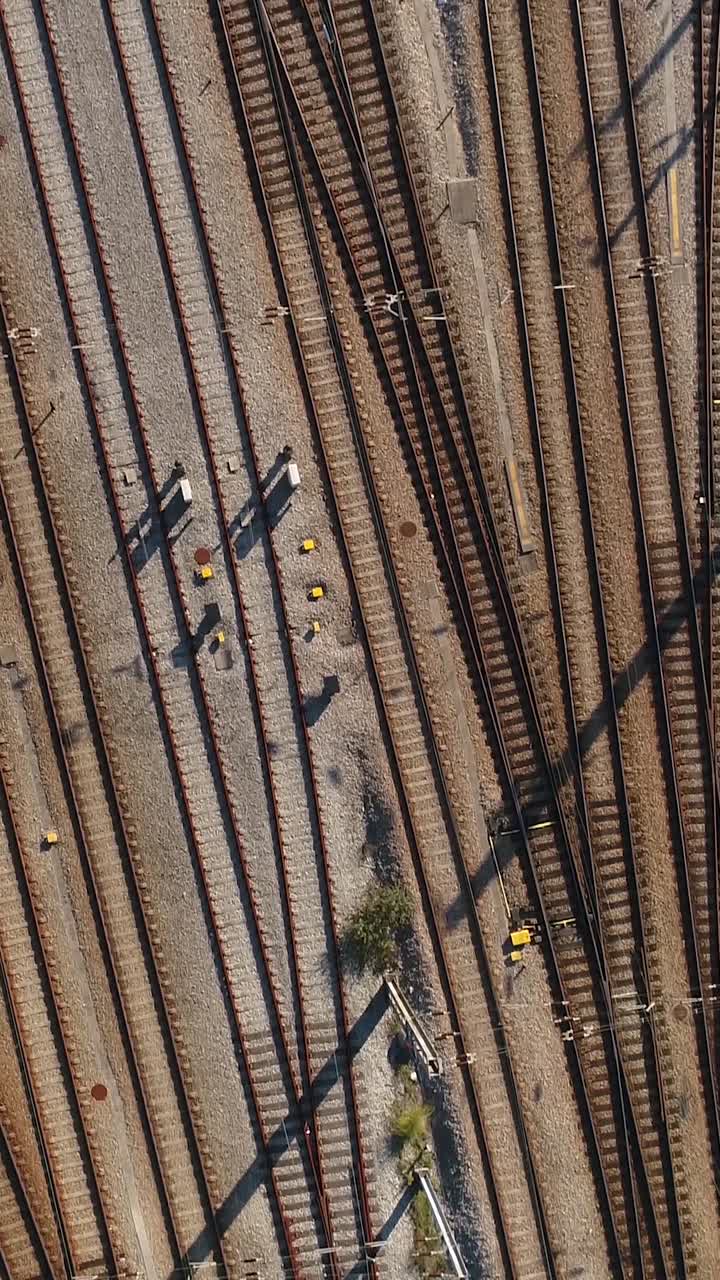 Aerial Railway tracks Vertical Video