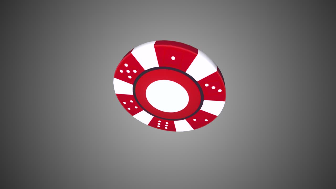Fiches da poker rotante e transizione, animazione in loop 4K 3D con canale alfa e schermo verde. Tavolo da poker e blackjack.