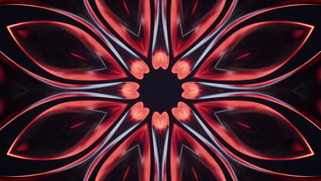 abstraktes leuchtendes neon-kaleidoskopmuster, 3d-rendering.