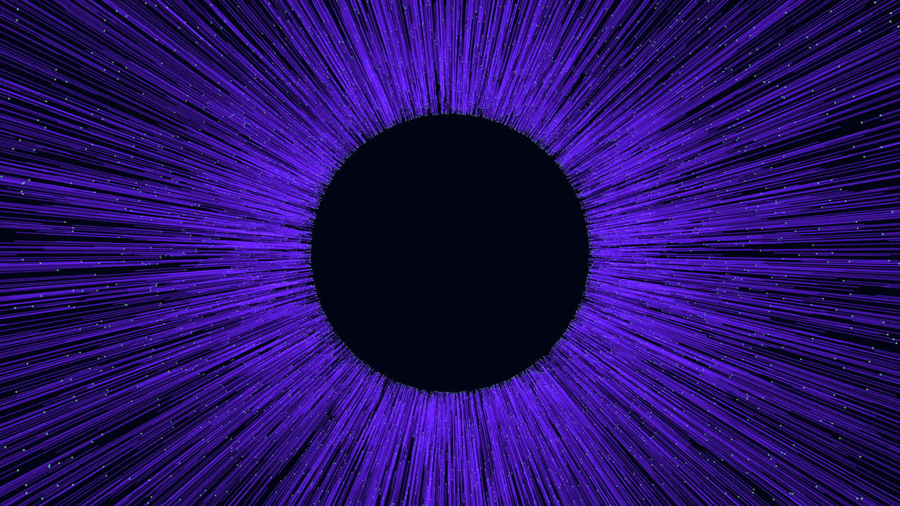 Purple starfield warp speed tunnel with black hole center, abstract space