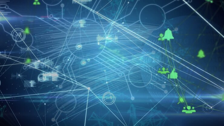 Animation of data processing over shapes