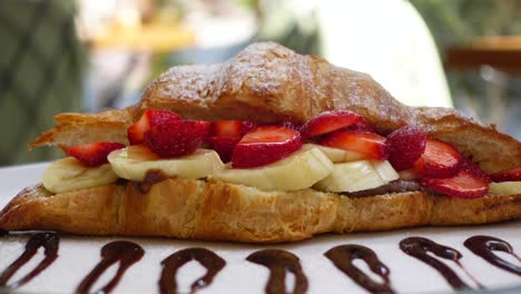 strawberry and banana croissant