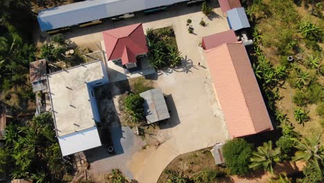 overview clip of cambodian school and outlying areas in battambang during a bright summer day