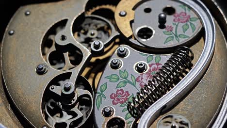 detailed close-up of a vintage watch movement
