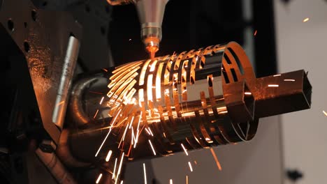 cnc laser cutting of metal, modern industrial technology.