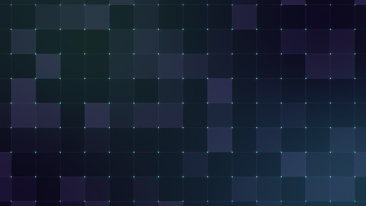 Abstract Digital Grid Background with Glowing Squares